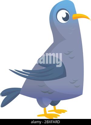 Personnage de vecteur de pigeon de dessin animé. Illustration plate colorée de l'image colombe. Isolé sur blanc Illustration de Vecteur