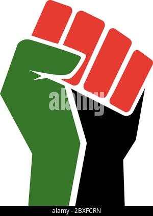 Symbole de poing surélevé, logo Black Lives Matter Illustration de Vecteur