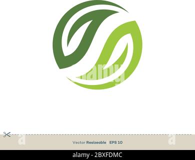 Modèle de logo Green Leaf Vector Design Illustration. Vecteur EPS 10. Illustration de Vecteur