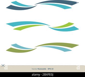 Ensemble de motifs représentant un logo Swoosh Vector à vagues colorées. Vecteur EPS 10. Illustration de Vecteur