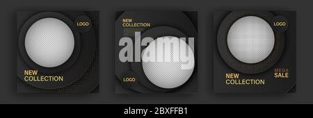 Ensemble de modèles de mode pour Instagram, Facebook Stories. Conception de fonds pour la bannière des médias sociaux. Illustration vectorielle. Qualité supérieure. Illustration de Vecteur