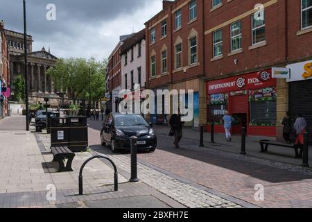 Zone commerçante de Friargate dans le centre-ville de Preston Banque D'Images