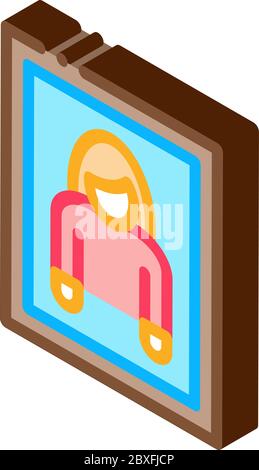 photo de femme dans le cadre isométrique icône illustration vectorielle Illustration de Vecteur