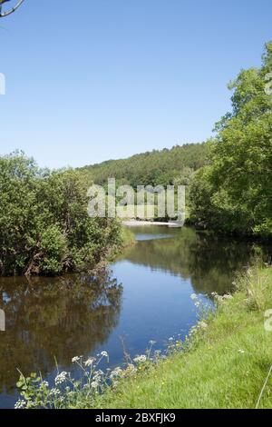 L'Afon Lledr près du village de Dolwyddelan dans la vallée de Lledr, entre Blaenau Ffestinog et Betws-y-Coed Snowdonia du Nord du pays de Galles Banque D'Images