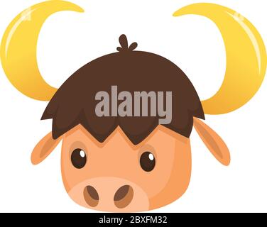 Illustration vectorielle de la tête de dessin Buffalo Illustration de Vecteur