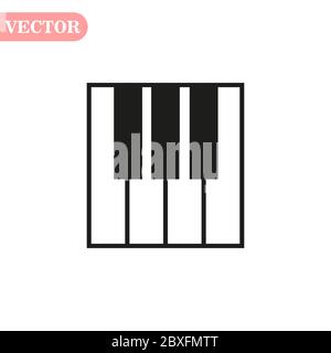 Touches de piano isolées sur fond blanc. Illustration vectorielle Illustration de Vecteur