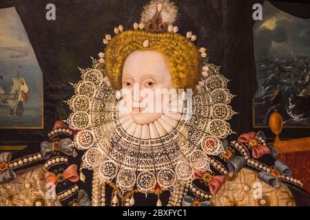 Le portrait Armada d'Elizabeth I d'Angleterre par artiste inconnu en anglais en date de 1588 Banque D'Images