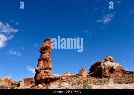 Red Rock formation à Arches National Park, Utah. Banque D'Images