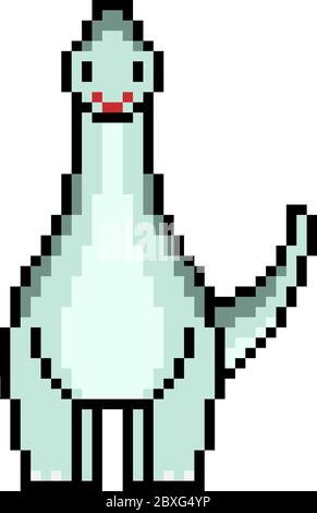 vecteur pixel art brachiosaurus dinoasur Illustration de Vecteur