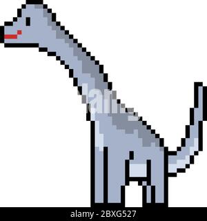 vecteur pixel art brachiosaurus dinoasur Illustration de Vecteur