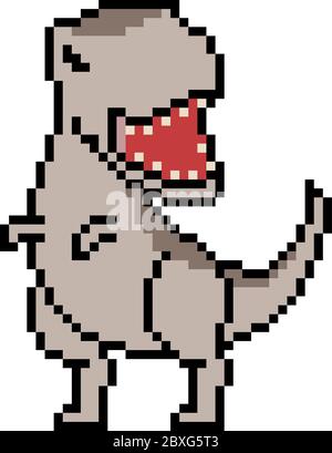 vecteur pixel art tyrannoasaurus dinosaure Illustration de Vecteur