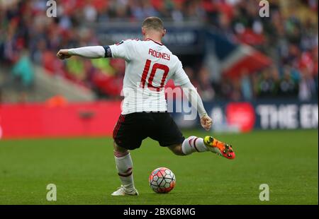 Wayne Rooney de Manchester United vu lors de la finale de la coupe FA entre Manchester United et Crystal Palace au stade Wembley 21 mai 2016. Photo James Boardman / Images de téléphotographie Banque D'Images