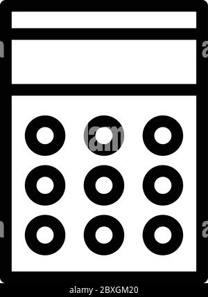 Icône calculateur d'entreprise, style de contour Illustration de Vecteur
