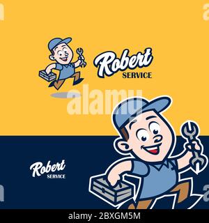 Caractère de service de voiture Illustration de Vecteur