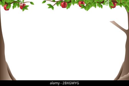 apple tree sur fond blanc Illustration de Vecteur