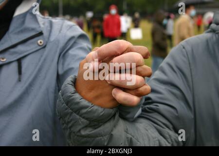 Black Lives Matter Protest, Forest Recreation Ground, Nottingham, Royaume-Uni, 7 juin 2020. Banque D'Images