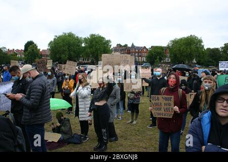 Black Lives Matter Protest, Forest Recreation Ground, Nottingham, Royaume-Uni, 7 juin 2020. Banque D'Images