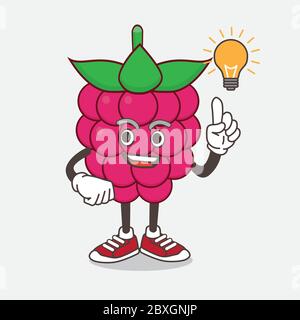 Une illustration de la mascotte de dessin animé de fruit de framboise personnage obtenir une idée Illustration de Vecteur