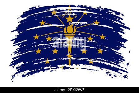 Drapeau Indiana en forme de trait de gringe, vecteur Illustration de Vecteur