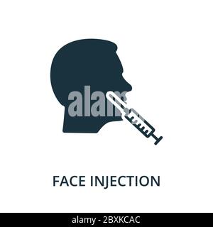 Icône d'injection de visage de la collection de chirurgie plastique. Symbole d'injection de face d'élément de ligne simple pour les modèles, la conception Web et les infographies Illustration de Vecteur