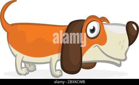 Illustration amusante de dessin animé de chien beagle Illustration de Vecteur