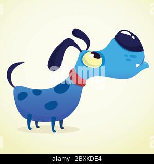 Chien bleu cartoon. Illustration vectorielle sur fond blanc pour la conception Illustration de Vecteur