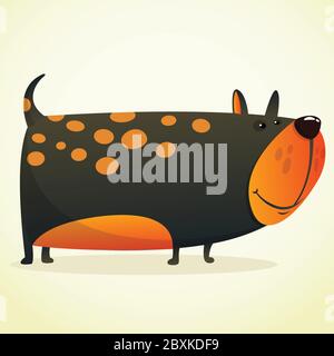 Illustration d'un joli boudogue. Chien noir vectoriel isolé sur fond blanc Illustration de Vecteur