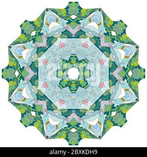 Hand drawn zentangle de mandala à colorier. Illustration de Vecteur