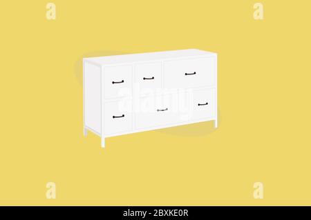 Armoire ou penderie. Meubles en bois. Illustration vectorielle. Illustration de Vecteur
