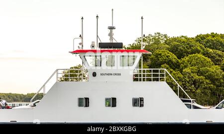 Le nouveau bateau de South Ferry, The Southern Cross, Shelter Island, NY Banque D'Images