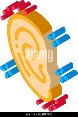 illustration vectorielle de l'icône isométrique de changement de forme d'oreille Illustration de Vecteur