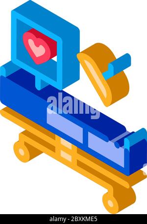 illustration vectorielle d'icône isométrique de table médicale de chirurgien Illustration de Vecteur