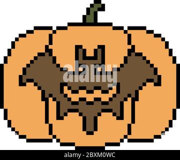 vector pixel art halloween citrouille isolé Illustration de Vecteur