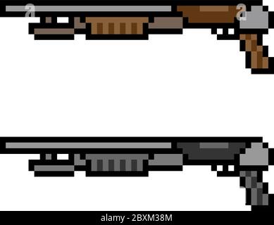 fusil d'art vectoriel de pixels isolé Illustration de Vecteur