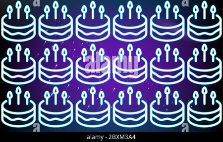 conception textile numérique de l'art de gâteau d'anniversaire Illustration de Vecteur
