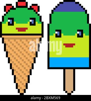 glace vector pixel art isolée Illustration de Vecteur