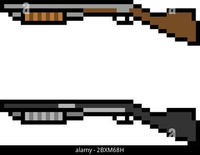 fusil d'art vectoriel de pixels isolé Illustration de Vecteur