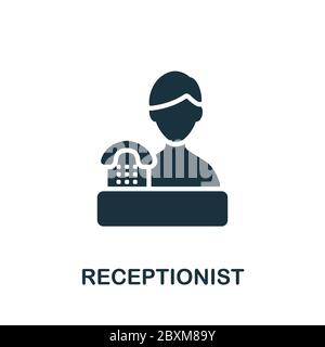 Icône réceptionniste. Élément simple de la collection de gestion d'entreprise. Icône Creative Receptionist pour la conception Web, les modèles, les infographies et plus encore Illustration de Vecteur