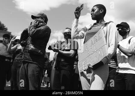 Black Lives Matter proteste Glasgow 01/06/2020 Glasgow Green Banque D'Images