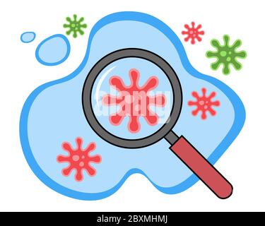Virus Research concept avec loupe Illustration de Vecteur