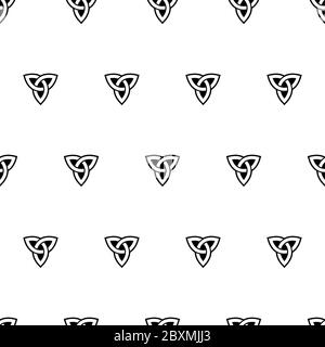 Motif vectoriel sans couture, triangle celtique irlandais, motif rétro pour la fête de la Saint-Patrick Illustration de Vecteur