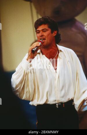 Wetten dass, Spielshow, Deutschland 1992, Gaststar David Hasselhoff Banque D'Images