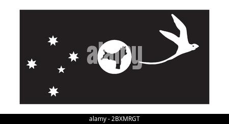 Drapeau du territoire de l'île Christmas Australie. Drapeau d'État Australie. Fichier vectoriel EPS noir et blanc. Illustration de Vecteur