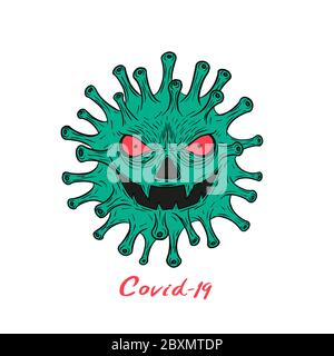 Illustration du vecteur de caractère du coronavirus pour la maladie covid-19 infection médicale. Illustration de Vecteur