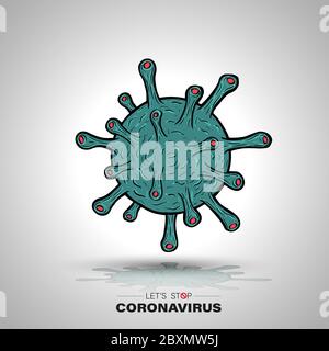 Illustration du vecteur de caractère du coronavirus pour la maladie covid-19 infection médicale. Illustration de Vecteur