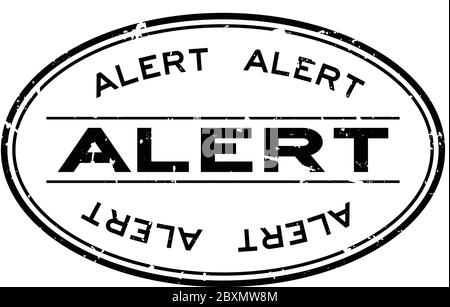 Grassez le mot d'alerte noir ovale joint en caoutchouc sur fond blanc Illustration de Vecteur