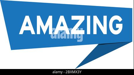 Bannière vocale papier bleu avec mot Amazing sur fond blanc (Vector) Illustration de Vecteur