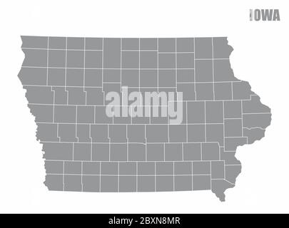 Carte du comté de l'Iowa Illustration de Vecteur