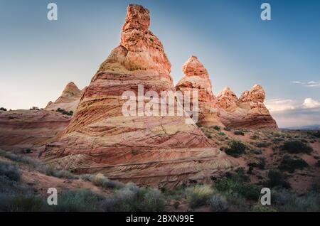 grès towes à Cottonwood Cove, South Coyote Buttes, Utah Banque D'Images