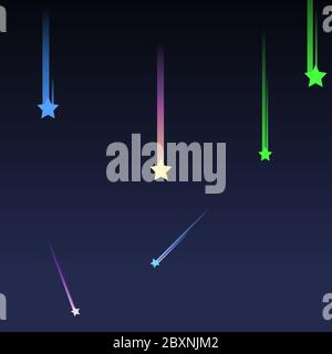 Magnifique illustration d'arrière-plan des étoiles en couleurs vives. Idéal pour les fonds d'écran, les arrière-plans et textures web, les décorations, l'impression, etc Banque D'Images